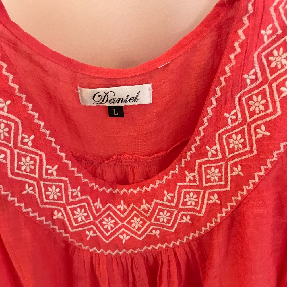 Coral Embroidered Blouse - Picture 3 of 5